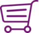 illustration of a shopping card outline in purple